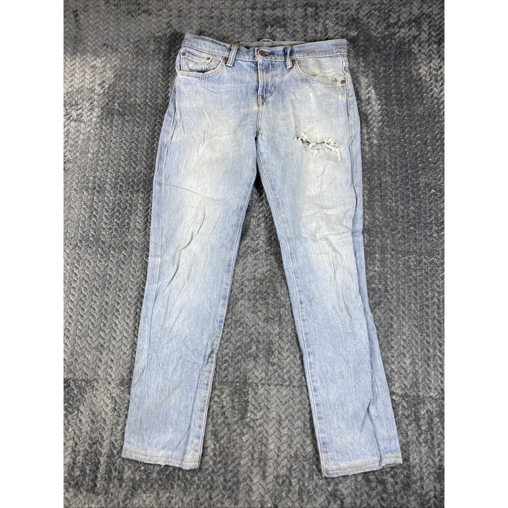 Levi's 511 Mens‎ Slim Fit Light Wash Jeans Distressed Denim Size 29x32